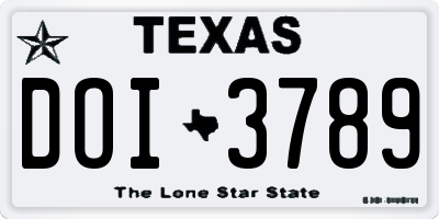 TX license plate DOI3789