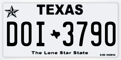 TX license plate DOI3790