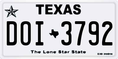 TX license plate DOI3792