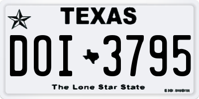 TX license plate DOI3795