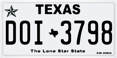 TX license plate DOI3798