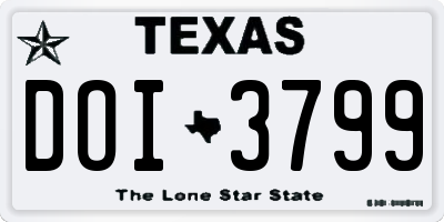 TX license plate DOI3799