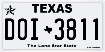 TX license plate DOI3811