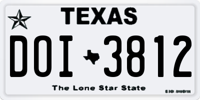 TX license plate DOI3812