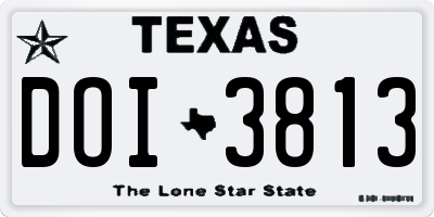 TX license plate DOI3813
