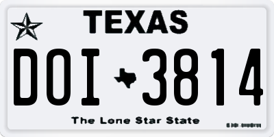 TX license plate DOI3814