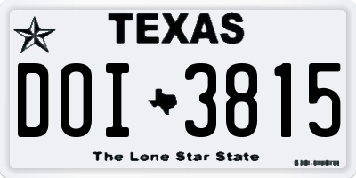 TX license plate DOI3815