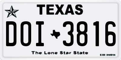 TX license plate DOI3816