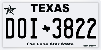 TX license plate DOI3822