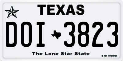 TX license plate DOI3823