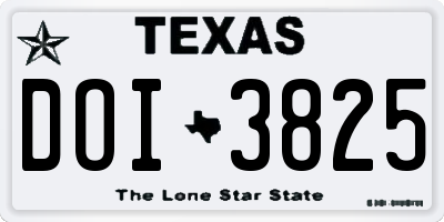 TX license plate DOI3825