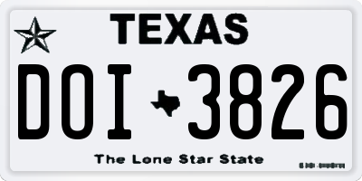 TX license plate DOI3826