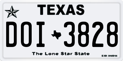TX license plate DOI3828