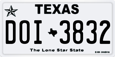 TX license plate DOI3832
