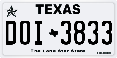 TX license plate DOI3833
