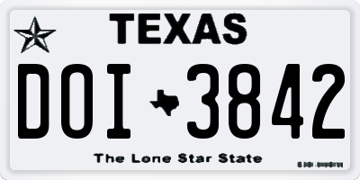 TX license plate DOI3842
