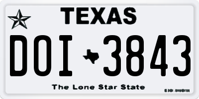 TX license plate DOI3843