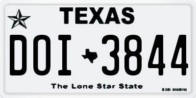 TX license plate DOI3844