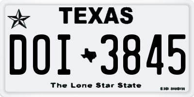 TX license plate DOI3845