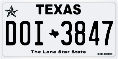 TX license plate DOI3847