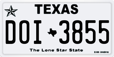 TX license plate DOI3855