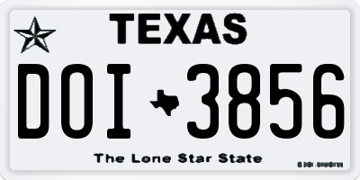 TX license plate DOI3856