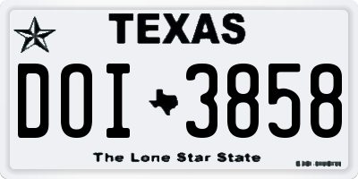 TX license plate DOI3858