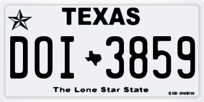TX license plate DOI3859