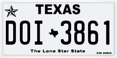 TX license plate DOI3861