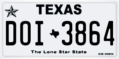 TX license plate DOI3864