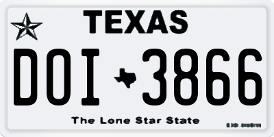 TX license plate DOI3866