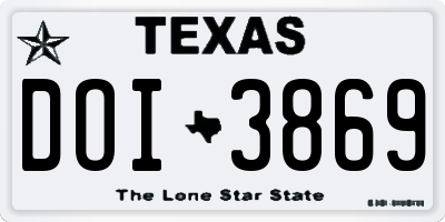 TX license plate DOI3869