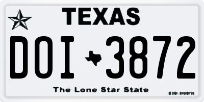 TX license plate DOI3872