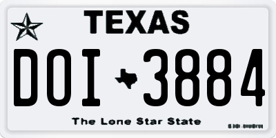 TX license plate DOI3884