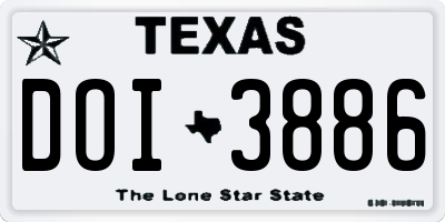 TX license plate DOI3886