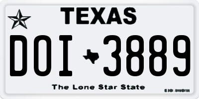 TX license plate DOI3889