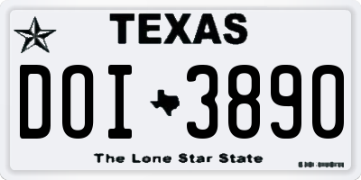 TX license plate DOI3890