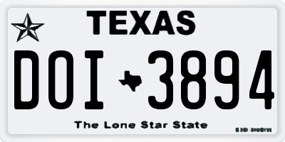 TX license plate DOI3894