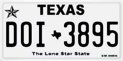 TX license plate DOI3895
