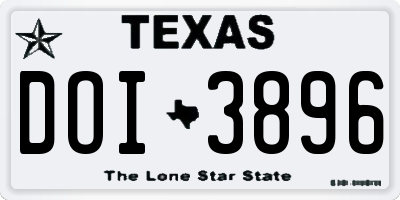 TX license plate DOI3896