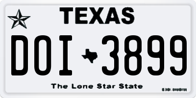 TX license plate DOI3899