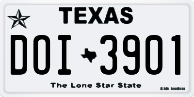 TX license plate DOI3901