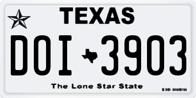 TX license plate DOI3903