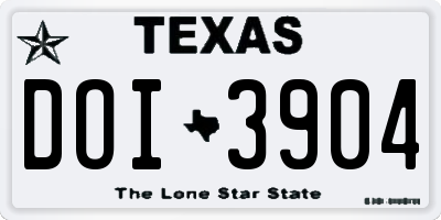TX license plate DOI3904