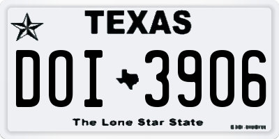 TX license plate DOI3906