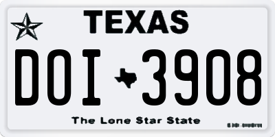 TX license plate DOI3908