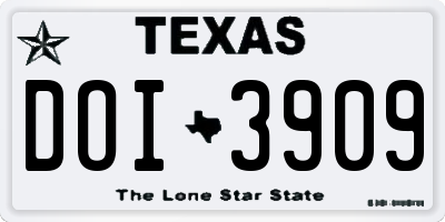 TX license plate DOI3909