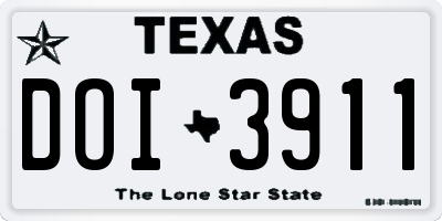 TX license plate DOI3911