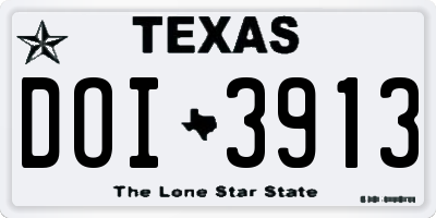TX license plate DOI3913