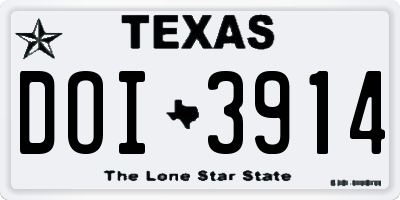TX license plate DOI3914